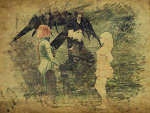 Just like that night with the scary demon angel lady and Padishar, Aoibh started screaming, "Gwyn is MINE!" over and over again. 