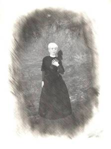 Sophia with a raven.