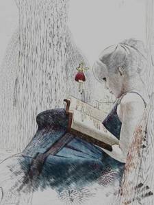 She wore a floaty fuchsia skirt that looked like it was made from some sort of flower petal.