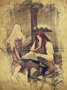 I spent the night awake in the tavern with Nathaniel.