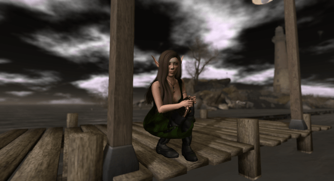 Leaning over the edge, into what surely must be the blackness of the cold water below.