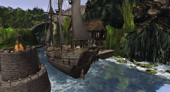 Why is there always a pirate-style ship?