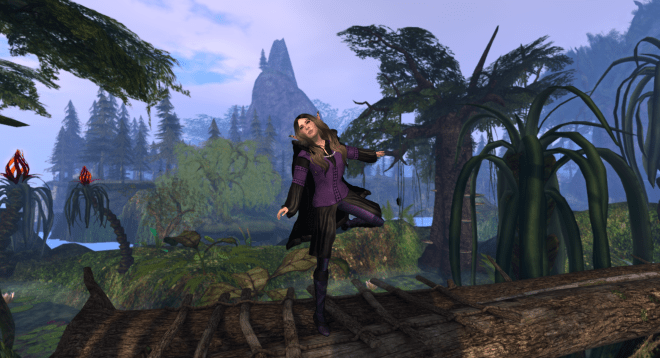 We played that balancing game she loves on the rickety bridge. Yeah; that's it.