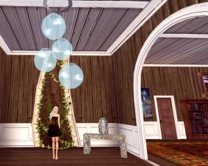 Magical lamps in the entrance hall.