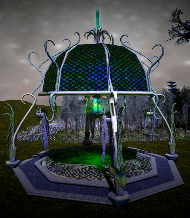 And standing where once stood my circle of stones, a fae structure, lit with the green light of summer.