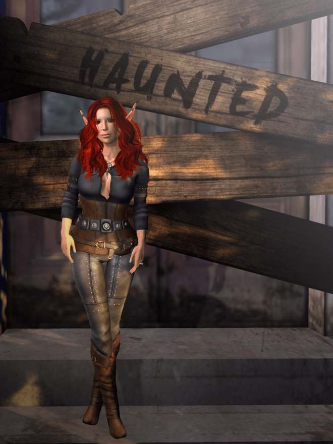 As it turned out, most of the houses were boarded up: this one even had the word HAUNTED on it in big letters.