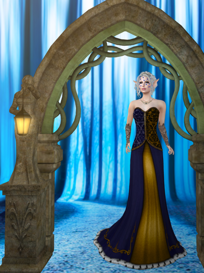 Here's Gwyneth in the Shadow Temptress gown from The White Armory.